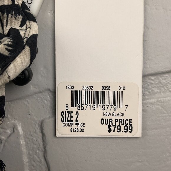 Calvin Klein Dress Women 2 Tan Black Halter Smock‎ Marilyn Monroe Stretch NWT - Picture 9 of 13